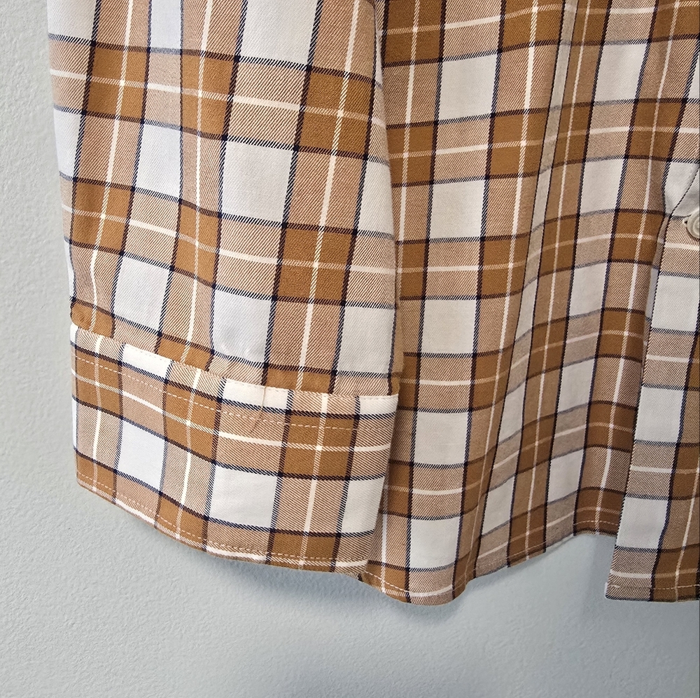 Men's Linea Uomo LU 3XLT Plaid Long Sleeve Button-Button-Down Shirt - Picture 4 of 7